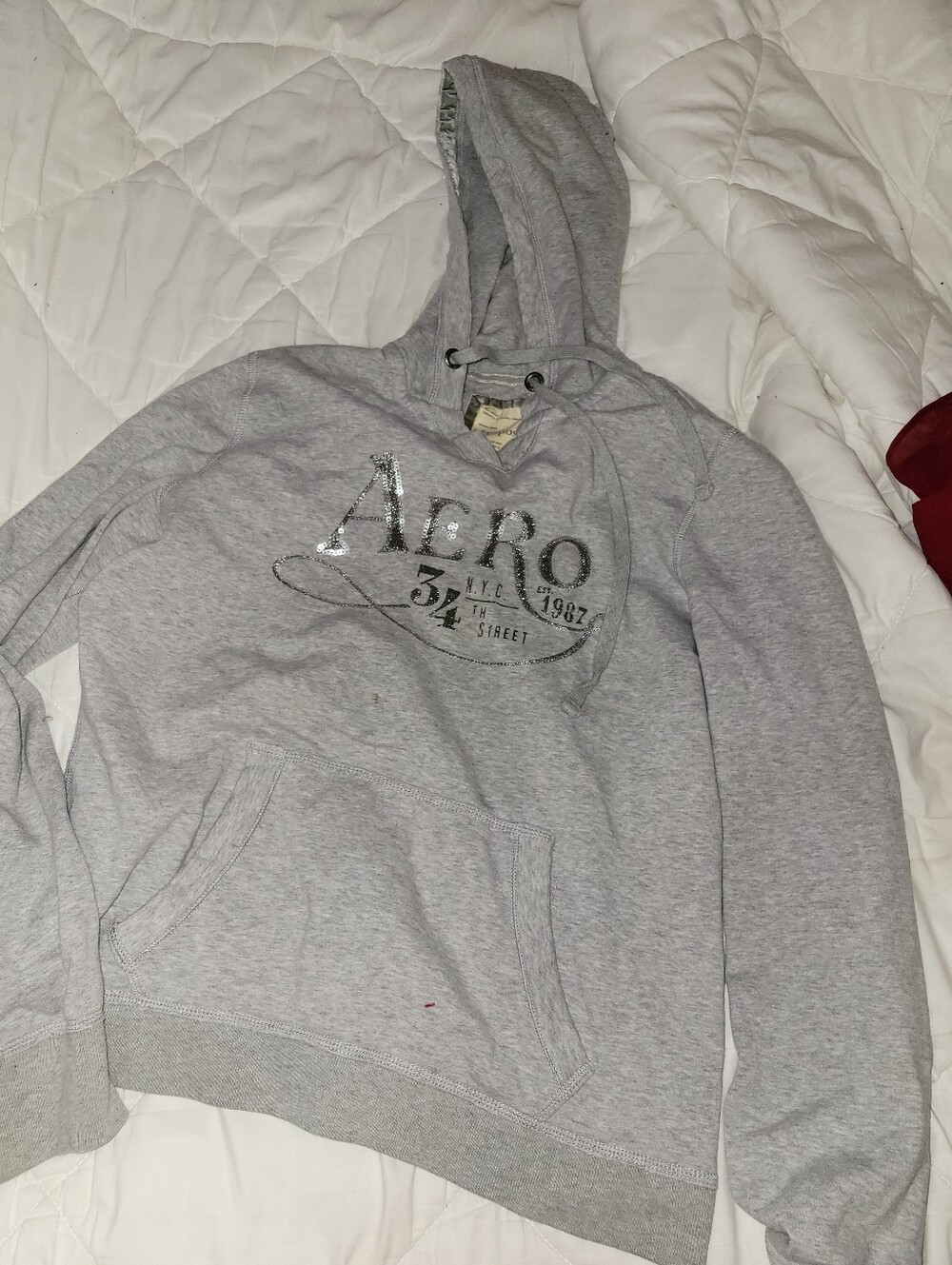 Aero Gray Logo Hooded Sweatshirt - Aeropostale